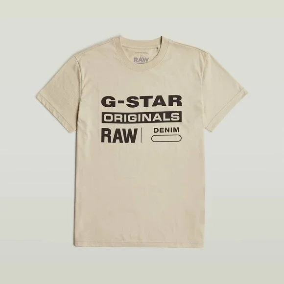 G‑Star RAW Men’s Originals T‑Shirt Beige L $45 NWT - Picture 1 of 13